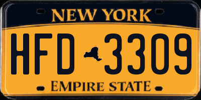 NY license plate HFD3309