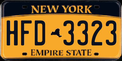 NY license plate HFD3323