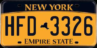 NY license plate HFD3326