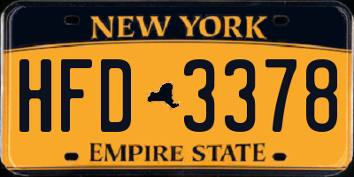 NY license plate HFD3378