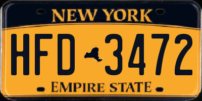 NY license plate HFD3472