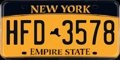 NY license plate HFD3578