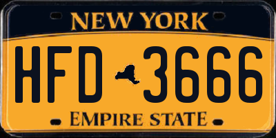 NY license plate HFD3666