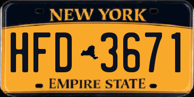 NY license plate HFD3671