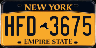 NY license plate HFD3675