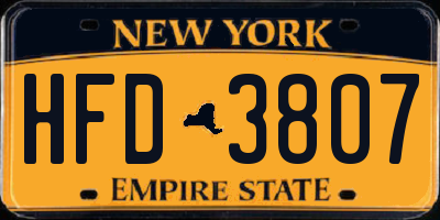 NY license plate HFD3807