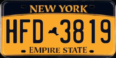 NY license plate HFD3819