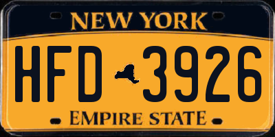 NY license plate HFD3926