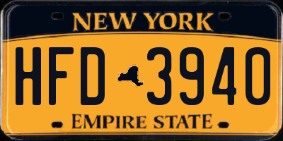 NY license plate HFD3940