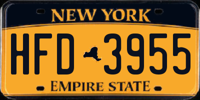 NY license plate HFD3955