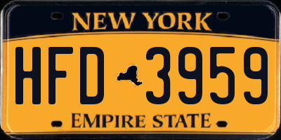 NY license plate HFD3959