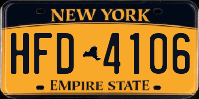 NY license plate HFD4106