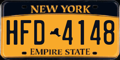 NY license plate HFD4148