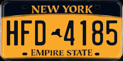 NY license plate HFD4185