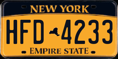 NY license plate HFD4233
