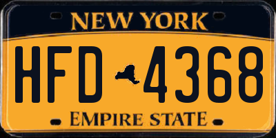 NY license plate HFD4368