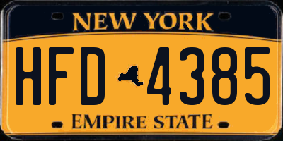 NY license plate HFD4385
