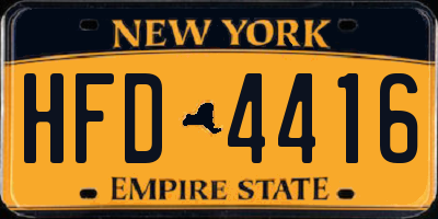 NY license plate HFD4416
