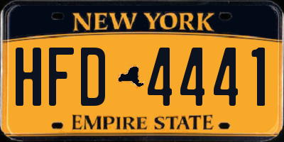 NY license plate HFD4441