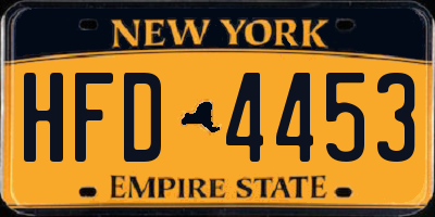 NY license plate HFD4453