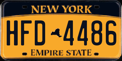 NY license plate HFD4486