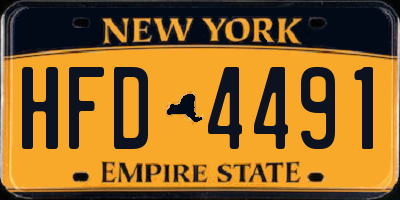 NY license plate HFD4491
