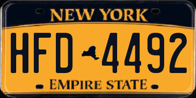 NY license plate HFD4492
