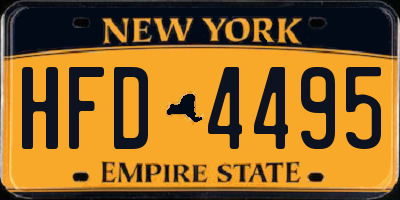 NY license plate HFD4495