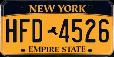 NY license plate HFD4526