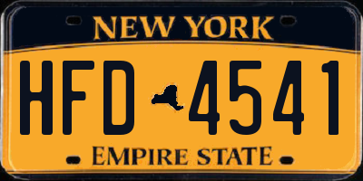 NY license plate HFD4541