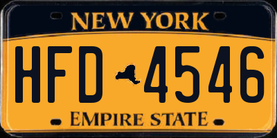 NY license plate HFD4546