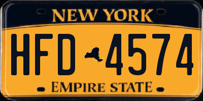 NY license plate HFD4574