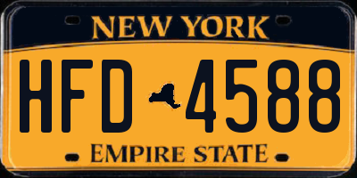 NY license plate HFD4588