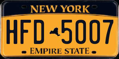 NY license plate HFD5007