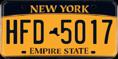 NY license plate HFD5017