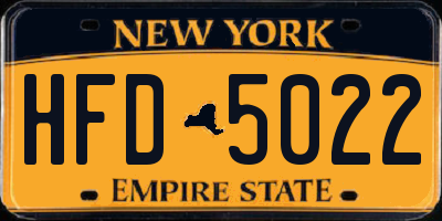 NY license plate HFD5022