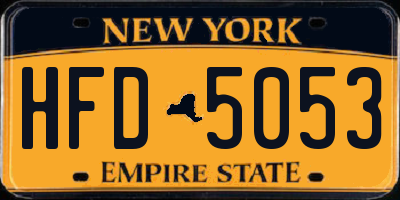 NY license plate HFD5053