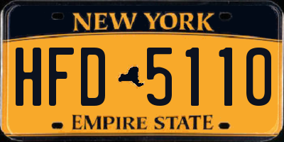 NY license plate HFD5110