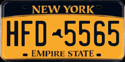 NY license plate HFD5565