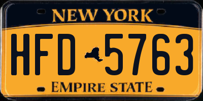 NY license plate HFD5763