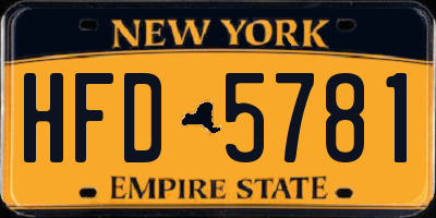 NY license plate HFD5781