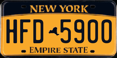 NY license plate HFD5900