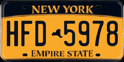 NY license plate HFD5978