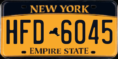 NY license plate HFD6045