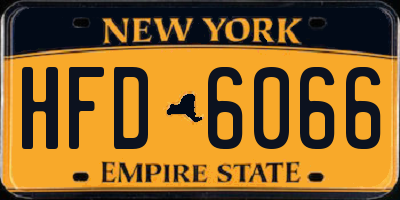 NY license plate HFD6066