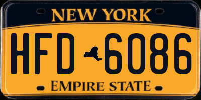 NY license plate HFD6086