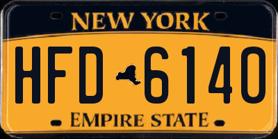 NY license plate HFD6140