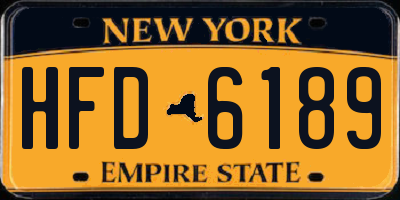 NY license plate HFD6189
