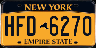 NY license plate HFD6270
