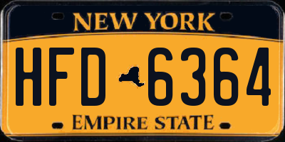 NY license plate HFD6364